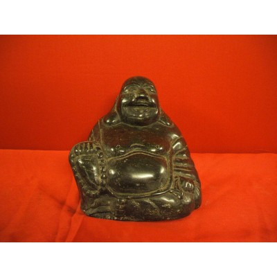 Scultura del Buddha in marmo nero